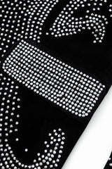 Regal Cascades Embellished Velvet Blazer BLACK/SILVER