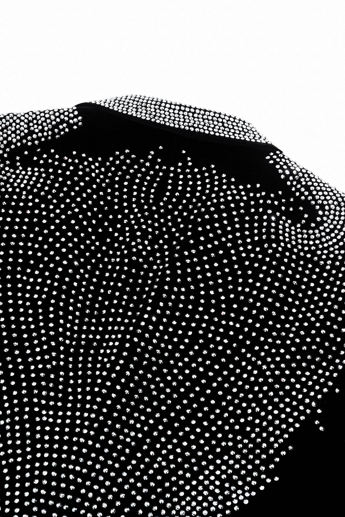 Regal Cascades Embellished Velvet Blazer BLACK/SILVER