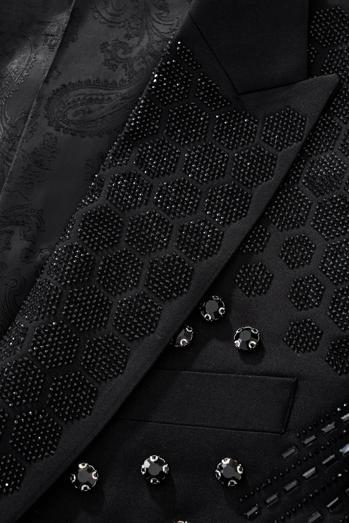 Radiant Hex Crystal Blazer BLACK/BLACK