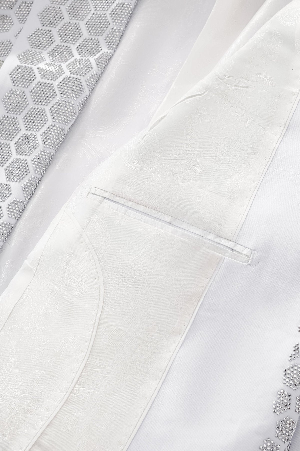 Radiant Hex Crystal Blazer WHITE/SILVER