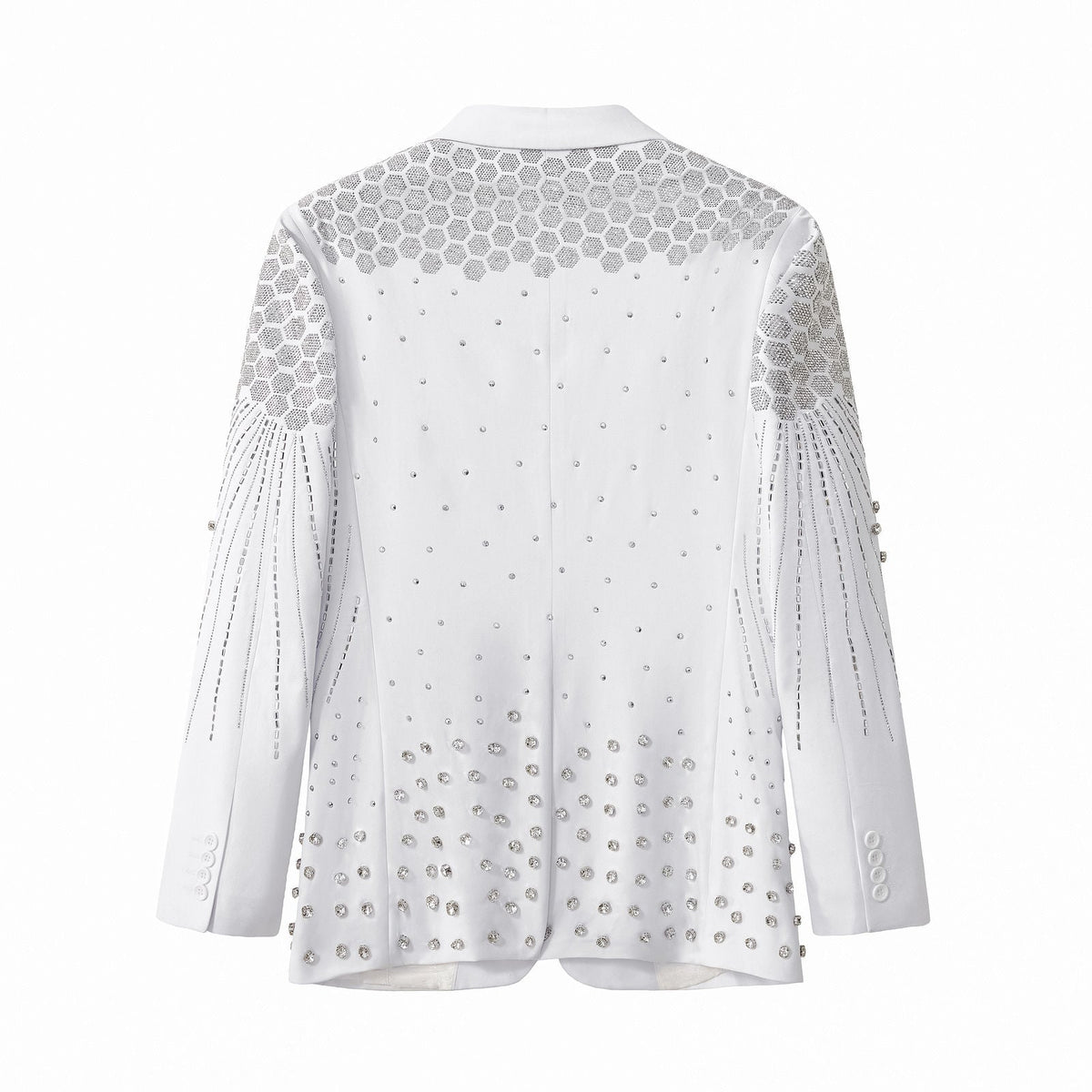 Radiant Hex Crystal Blazer WHITE/SILVER