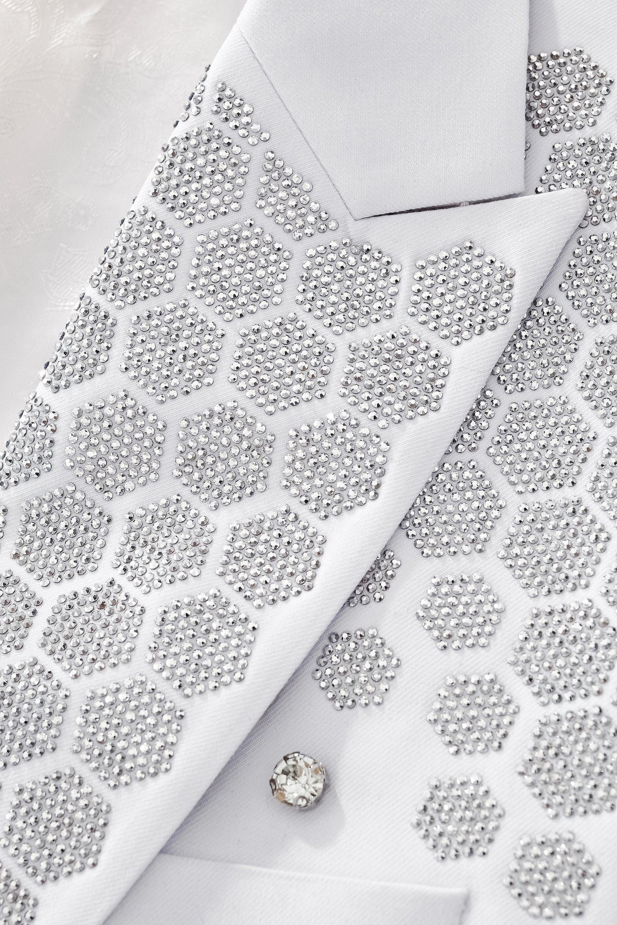Radiant Hex Crystal Blazer WHITE/SILVER