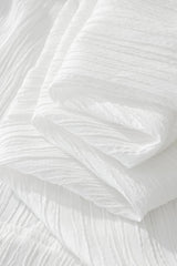 Crinkle Texture Shirt & Pant Set WHITE