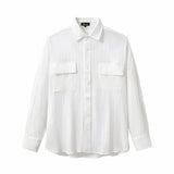 Crinkle Texture Shirt & Pant Set WHITE