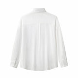 Crinkle Texture Shirt & Pant Set WHITE