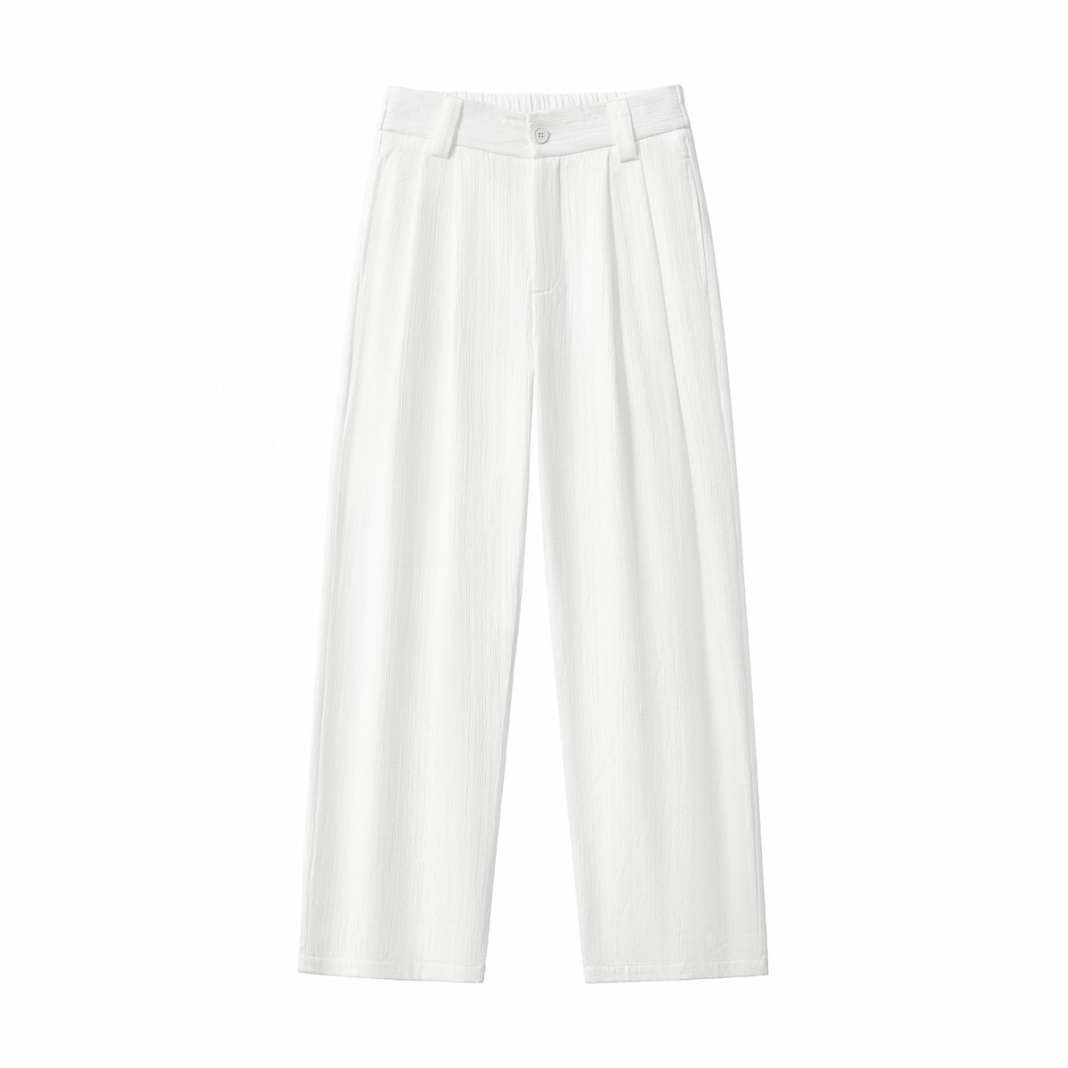 Crinkle Texture Shirt & Pant Set WHITE