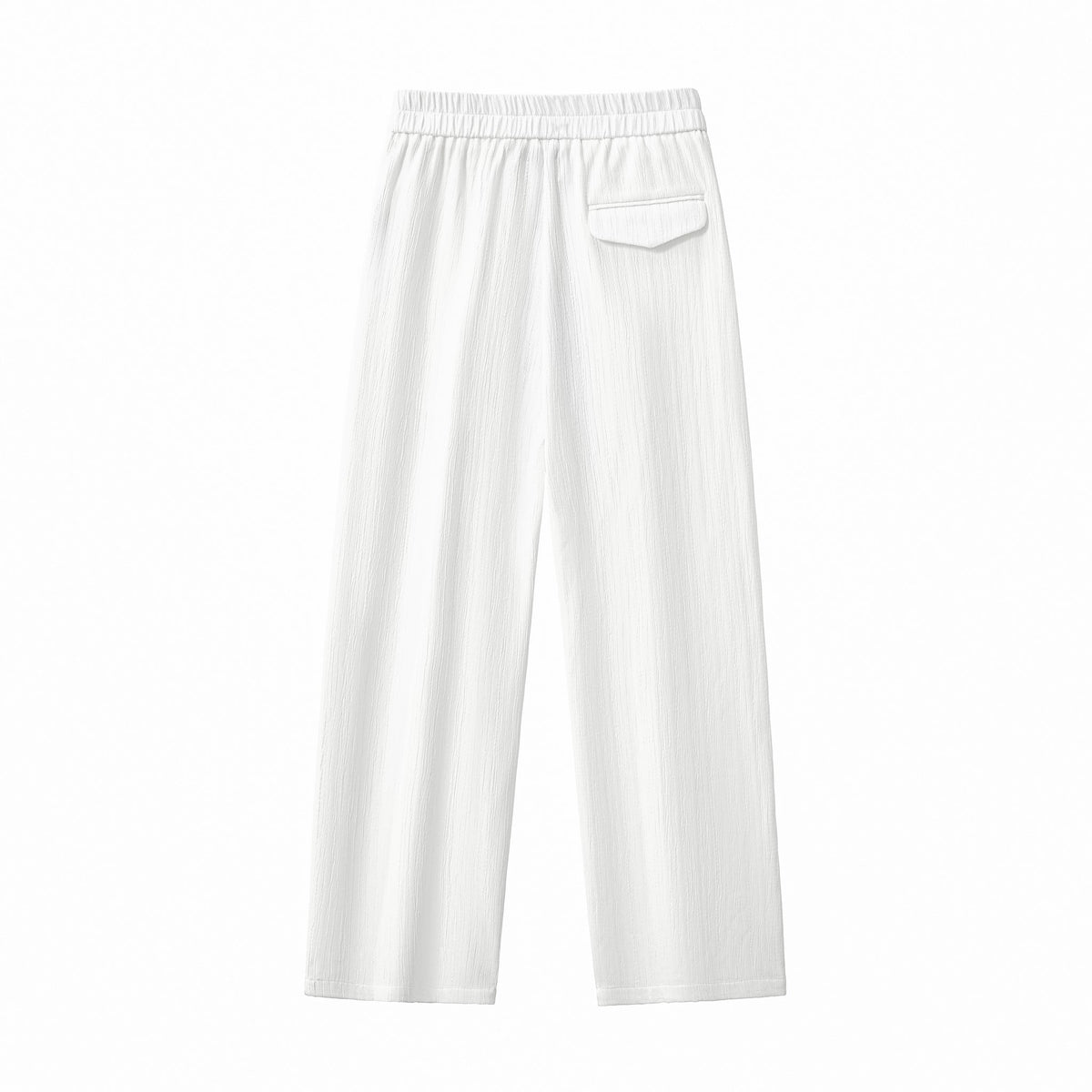 Crinkle Texture Shirt & Pant Set WHITE
