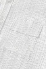 Crinkle Texture Shirt & Pant Set WHITE
