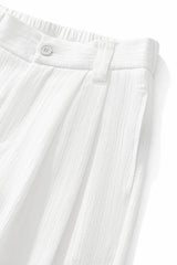 Crinkle Texture Shirt & Pant Set WHITE