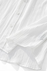 Crinkle Texture Shirt & Pant Set WHITE
