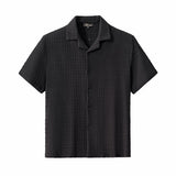Barocco Loft Men's Textured Shirt & Pants Set - Black