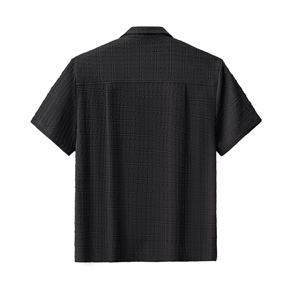 Barocco Loft Men's Textured Shirt & Pants Set - Black