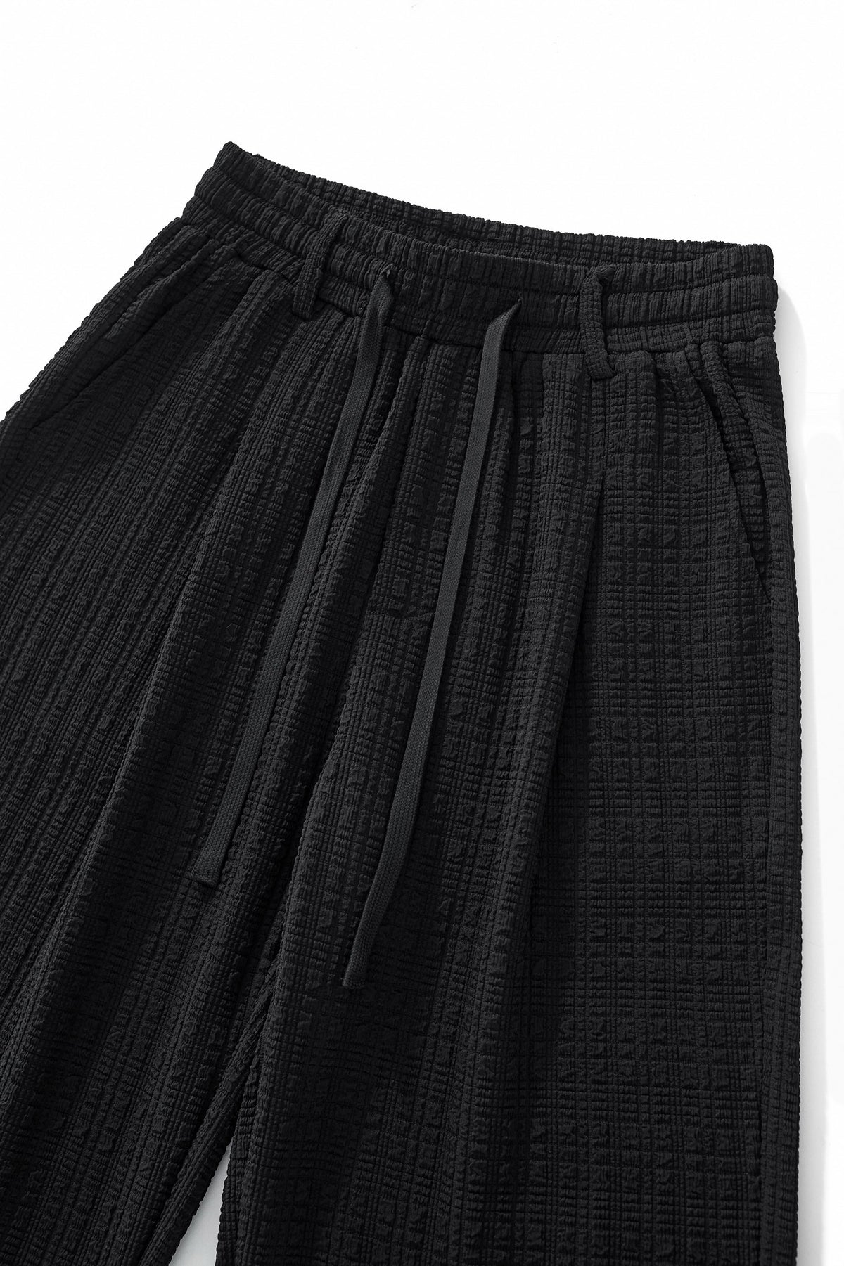Barocco Loft Men's Textured Shirt & Pants Set - Black