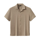 Barocco Loft Men's Textured Shirt & Pants Set - Brown