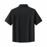 Barocco Vista Men's Waffle Textured Shirt & Pants Set - Black