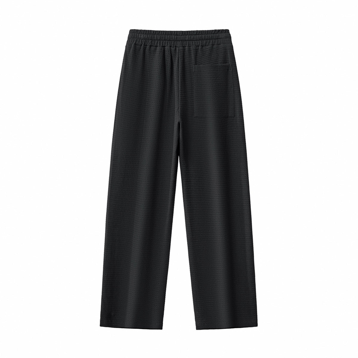 Barocco Vista Men's Waffle Textured Shirt & Pants Set - Black