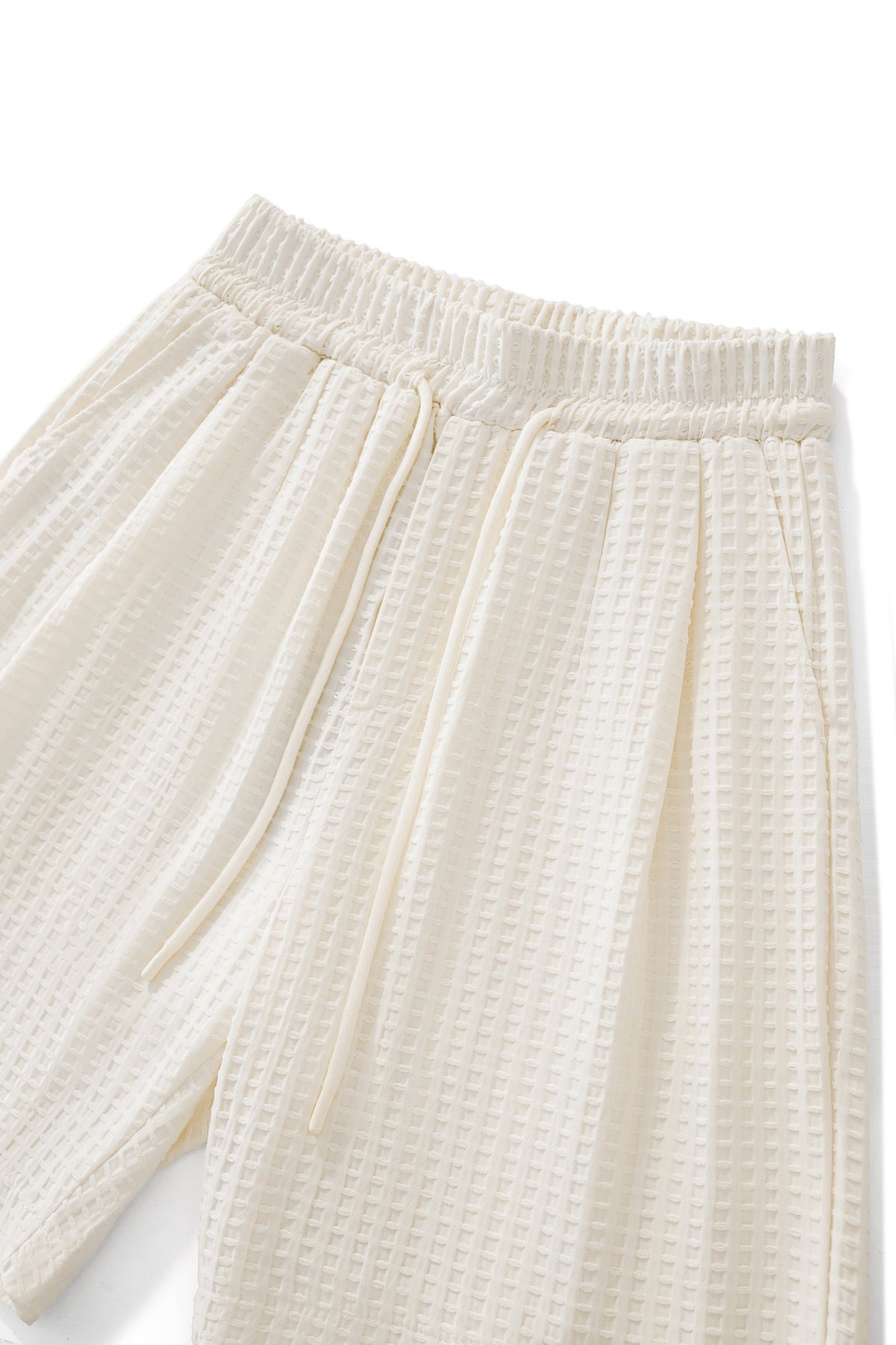 Drift Set – Waffle Textured Shirt & Short WHITE