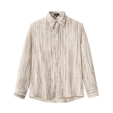 Barocco Canyon Men's Printed Long Sleeve Shirt & Pleated Pants Set - Taupe