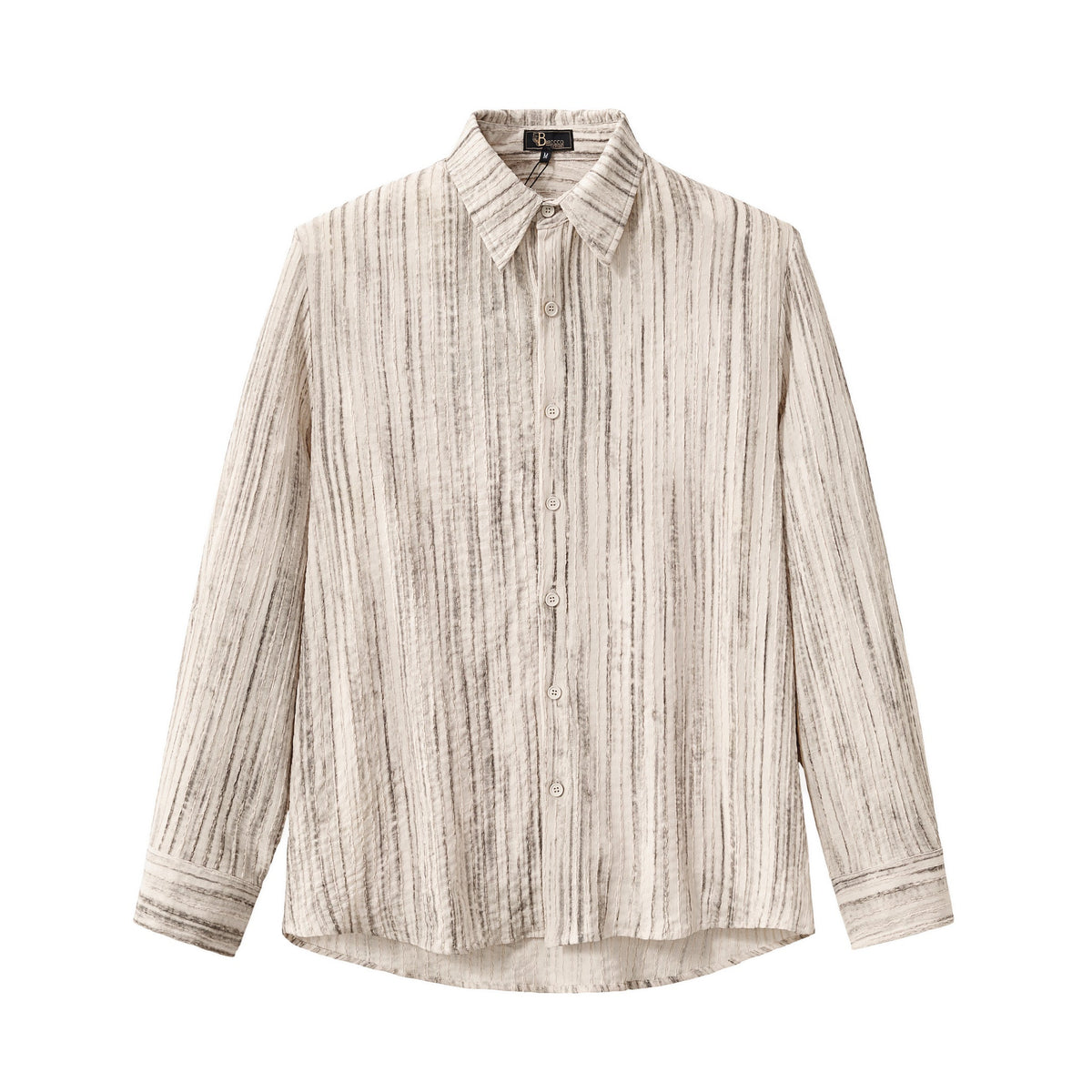 Barocco Canyon Men's Printed Long Sleeve Shirt & Pleated Pants Set - Taupe