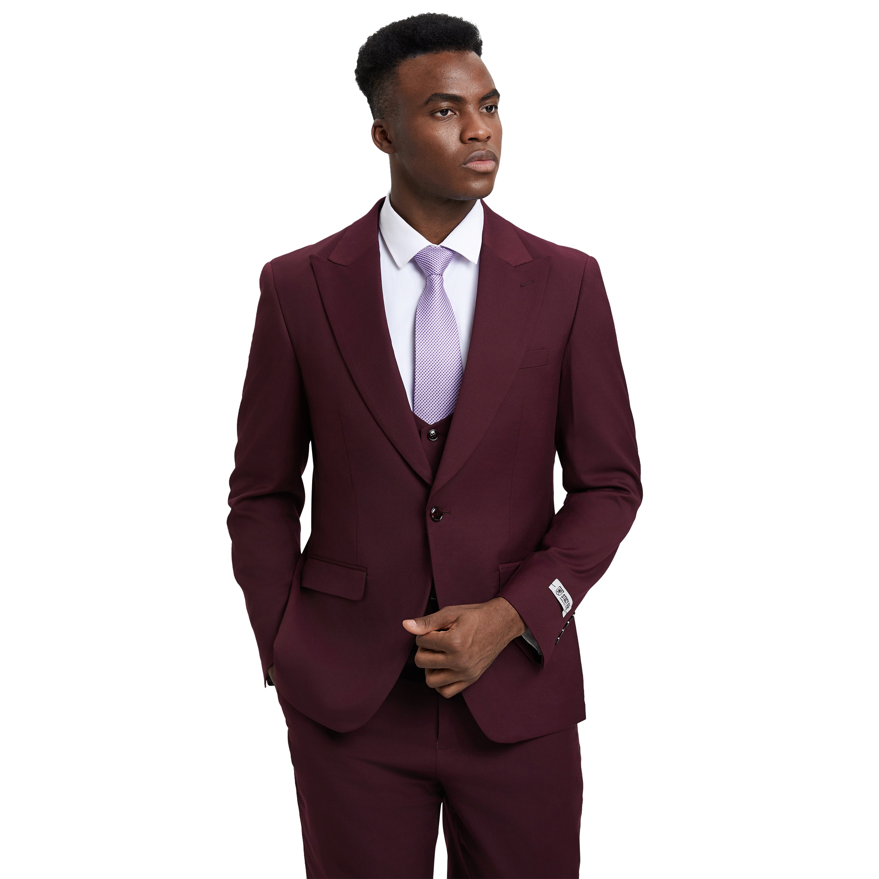 Men's Stacy Adams Hybrid-Fit 3pc Suit Set, Jacket Vest and Pants