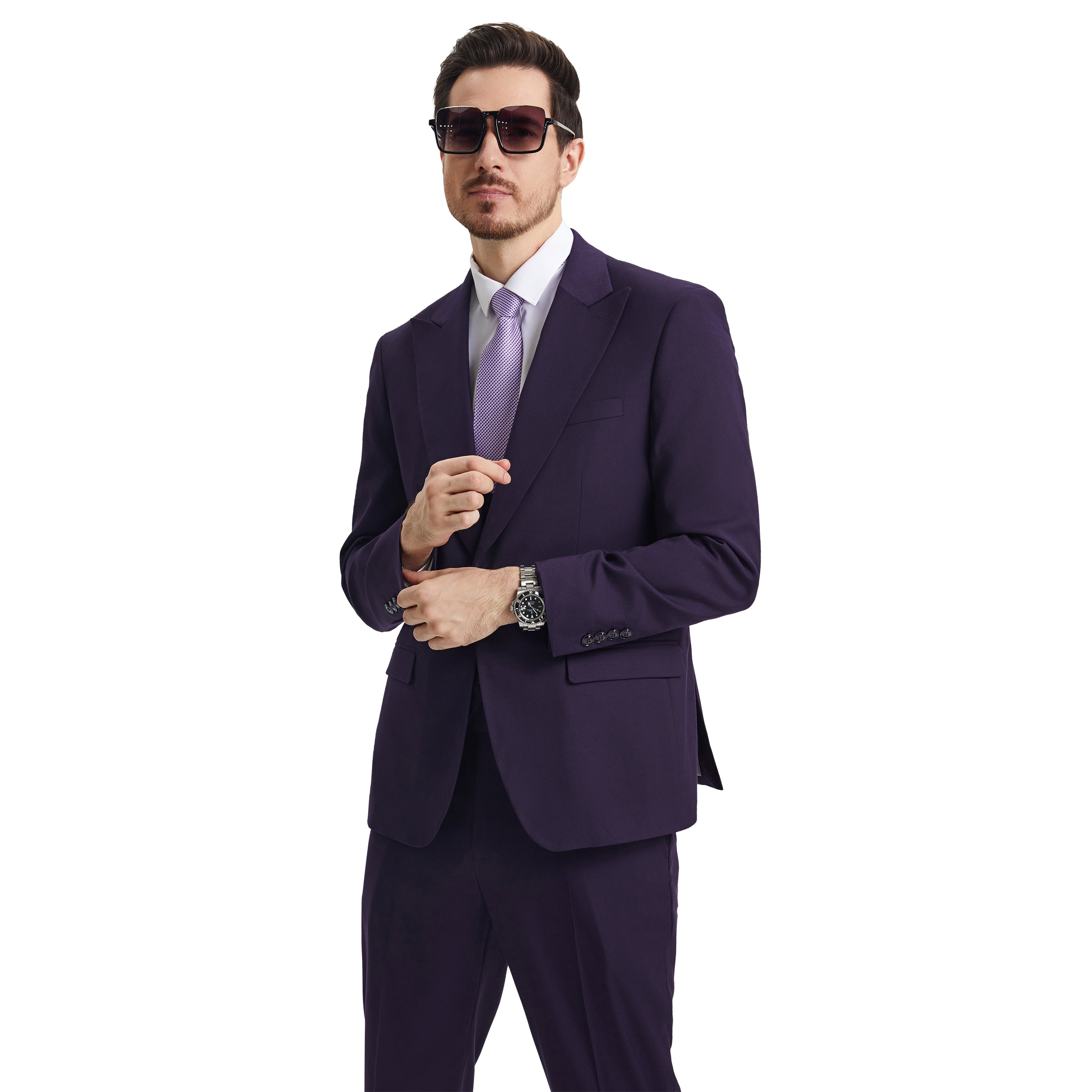 Men's Stacy Adams Hybrid-Fit 3pc Suit Set, Jacket Vest and Pants