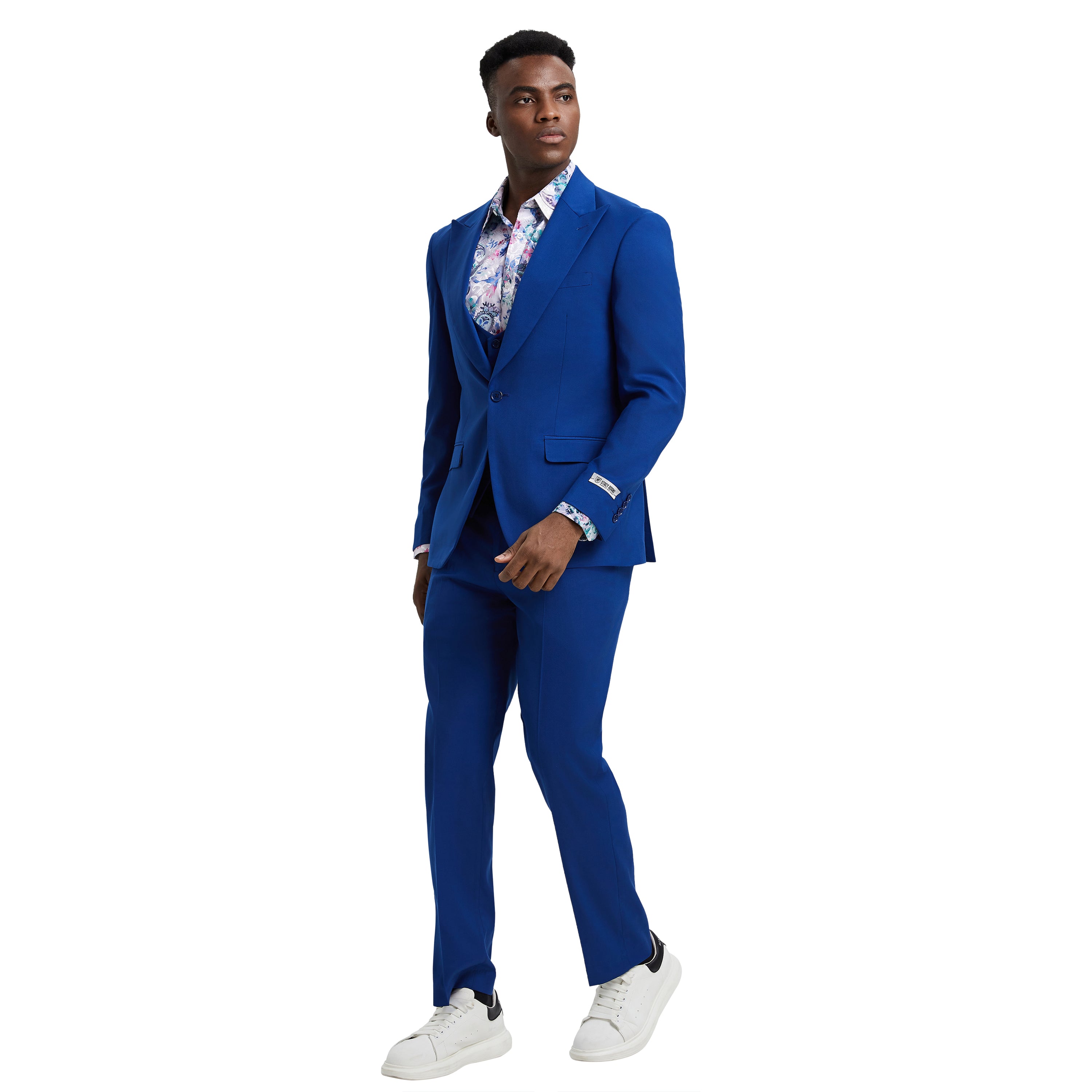 Men's Stacy Adams Hybrid-Fit 3pc Suit Set, Jacket Vest and Pants