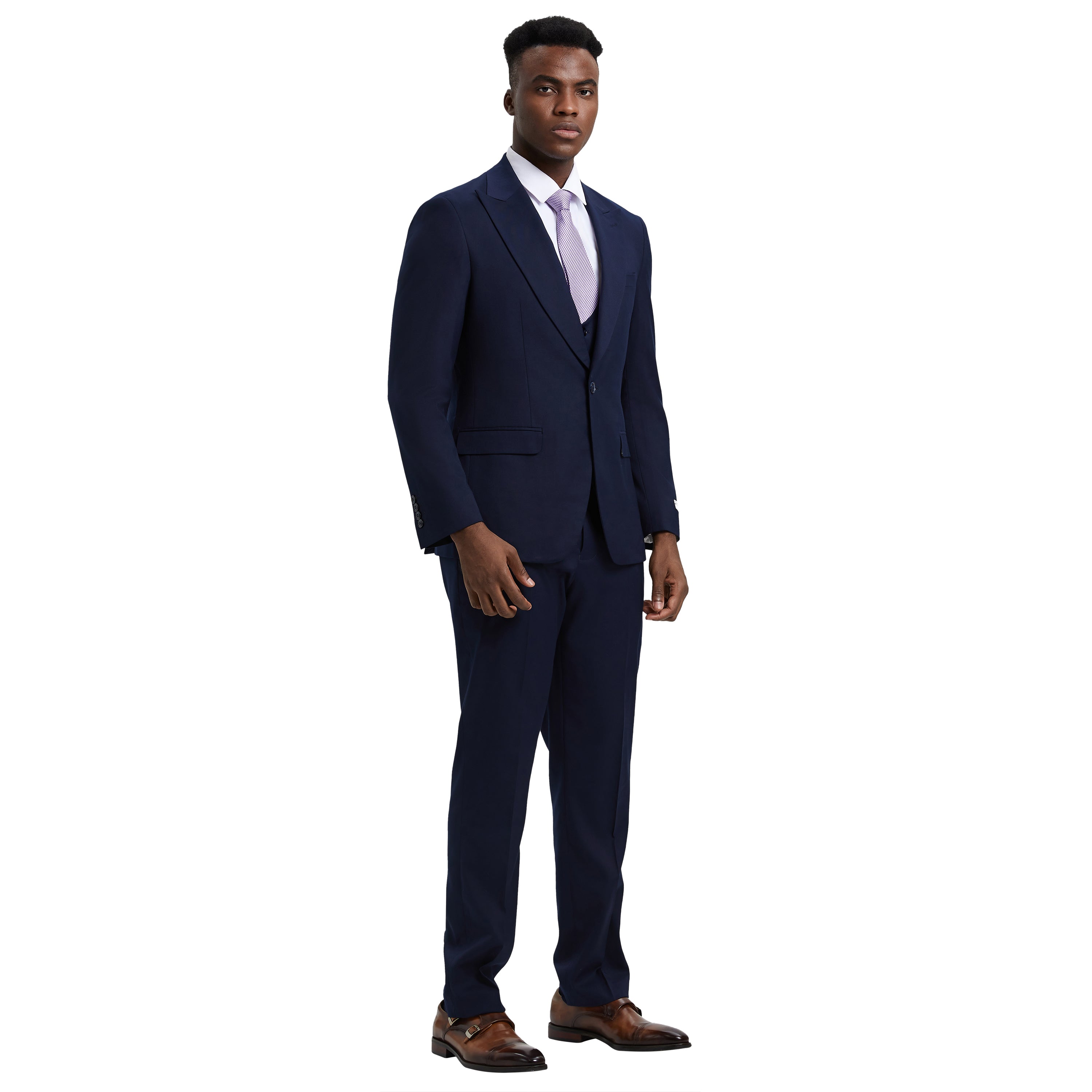 Men's Stacy Adams Hybrid-Fit 3pc Suit Set, Jacket Vest and Pants