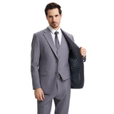 Men's Stacy Adams Hybrid-Fit 3pc Notch Lapel Suit Set, Jacket Vest and Pants