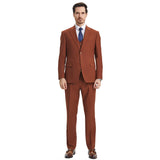 Men's Stacy Adams Hybrid-Fit 3pc Notch Lapel Suit Set, Jacket Vest and Pants