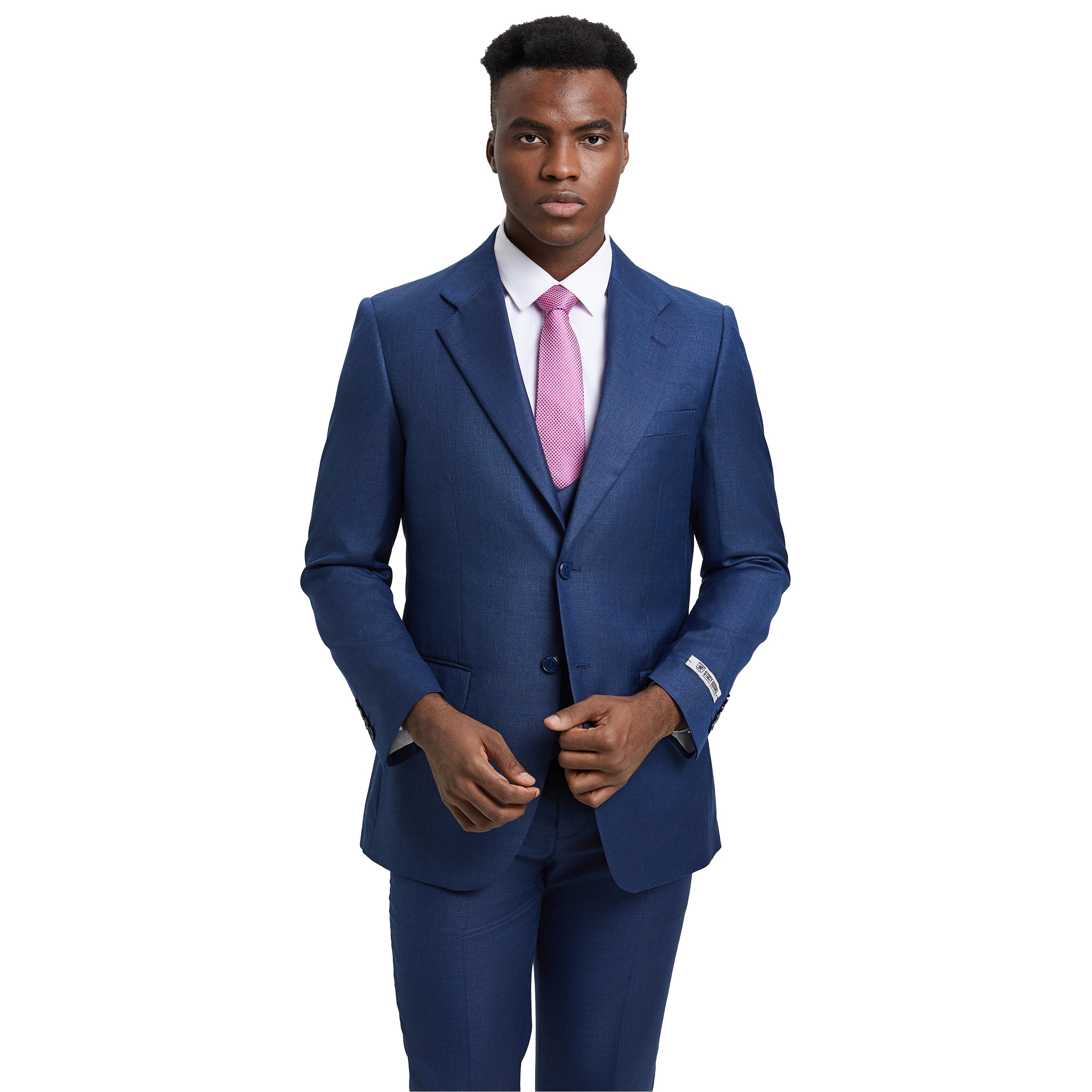 Men's Stacy Adams Sharkskin 3-Piece Suit