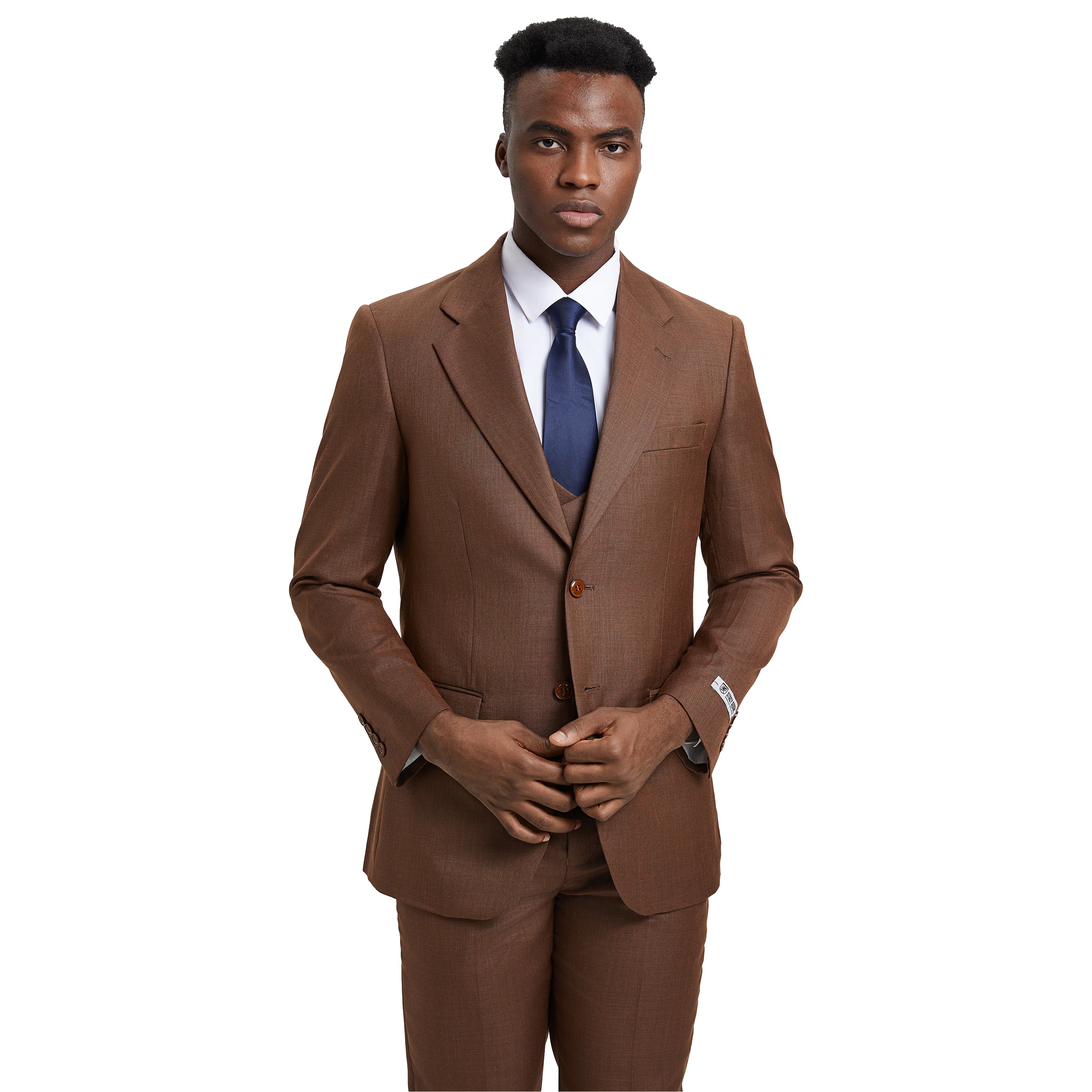 Men's Stacy Adams Sharkskin 3-Piece Suit
