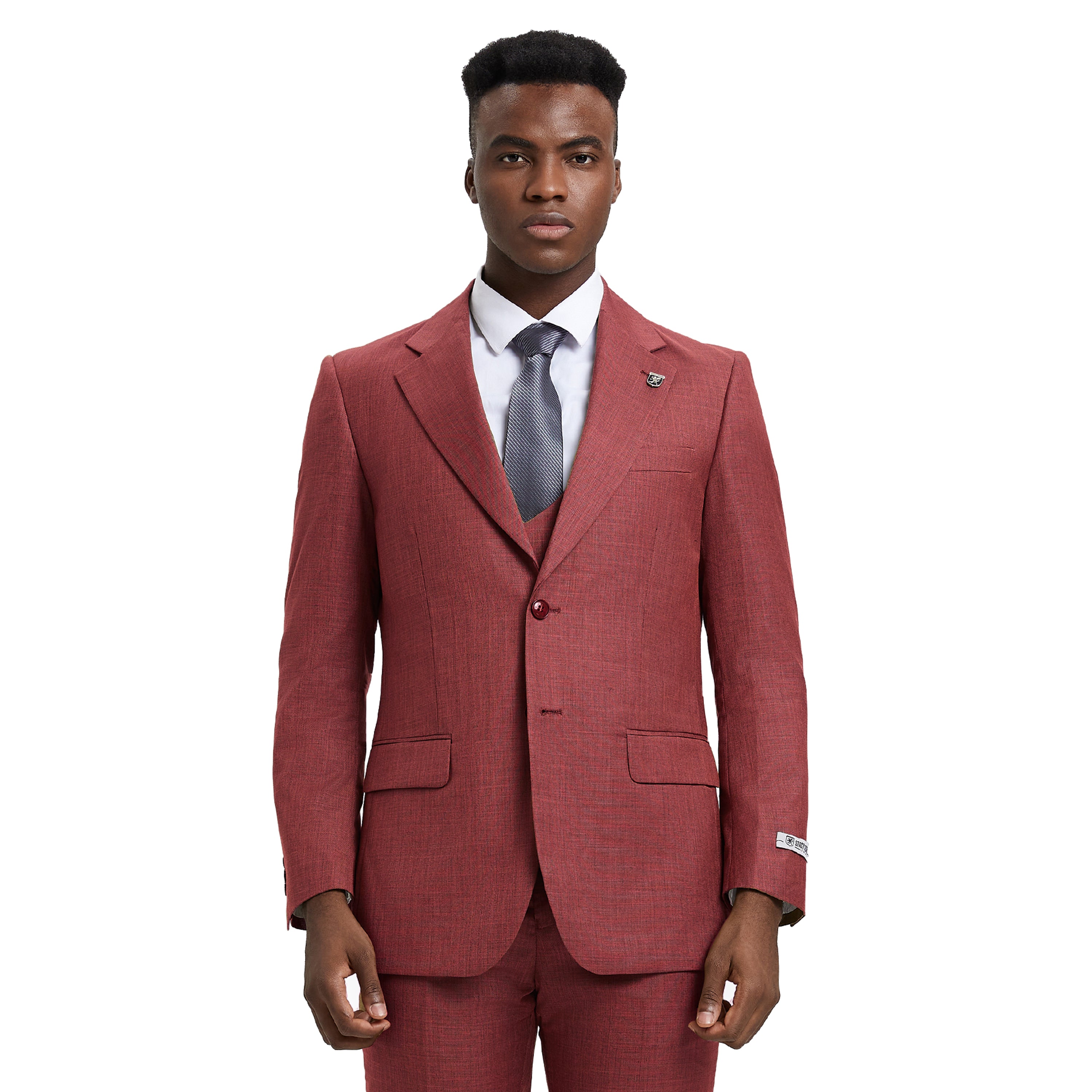 Men's Stacy Adams Sharkskin 3-Piece Suit