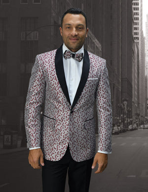 Fancy Jacket With Matching Bow Tie.| SQ-100| Burgundy