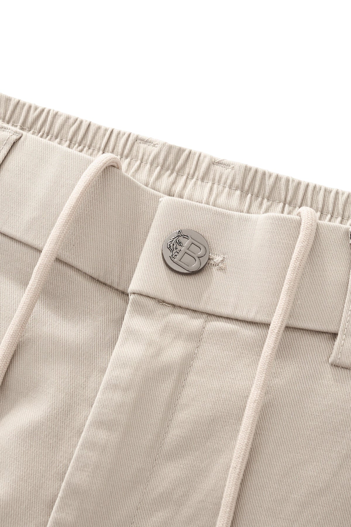 Barocco Apex Drawstring Men's Stretch Shorts - Beige