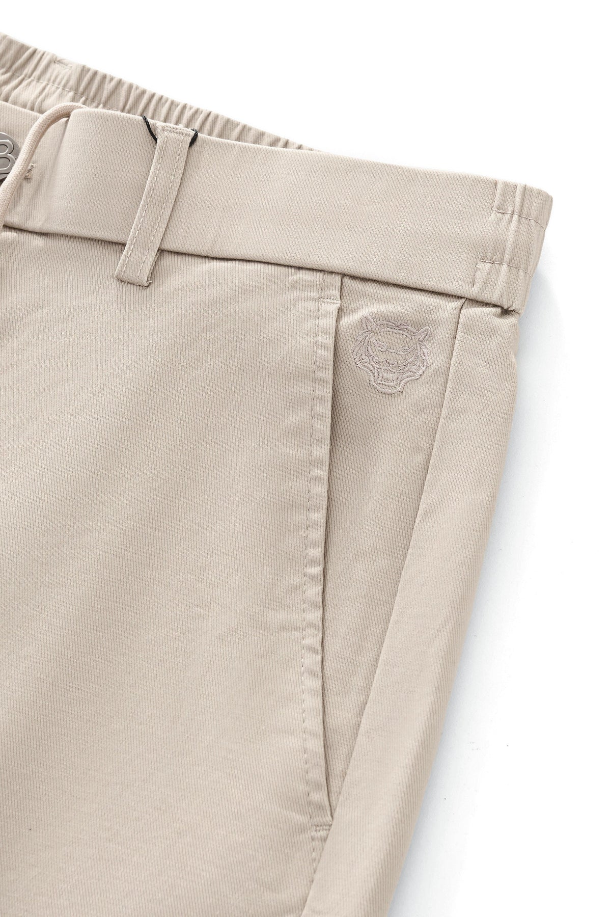 Barocco Apex Drawstring Men's Stretch Shorts - Beige