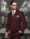 Men’s Charcoal solid 3pc suit tailored fit STATEMENT SUITS STZV-113
