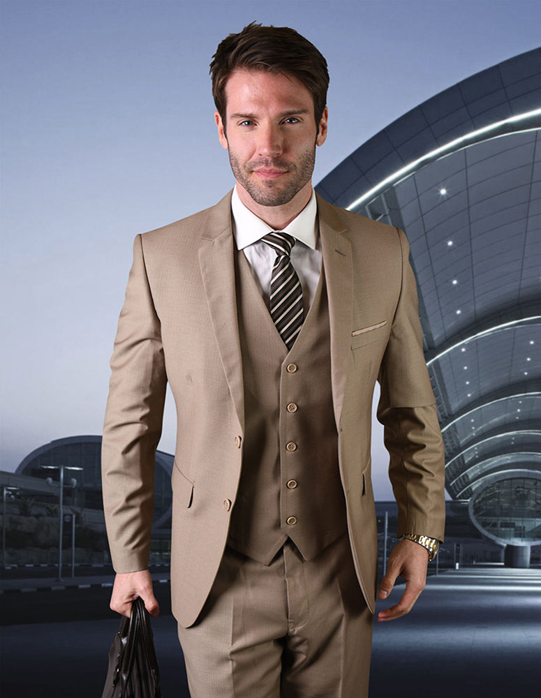 3pc Slim Fit Suit| SW-200| Tan