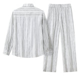 Strata Set – Printed Long Sleeve Shirt & Pant GREY
