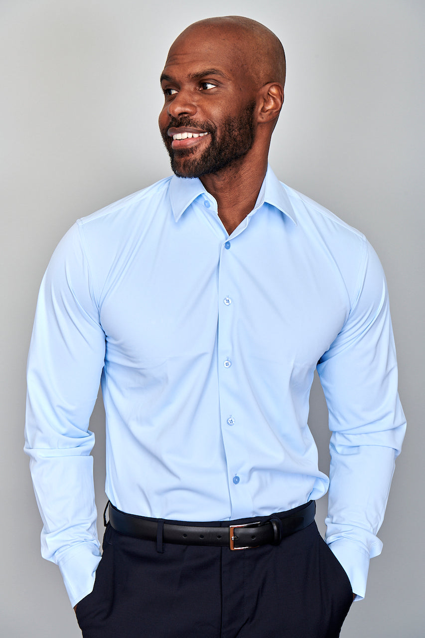 Men’s 4-Way Stretch Non-Iron Dress Shirt – Modern Slim Fit | Steven Land - TC-100