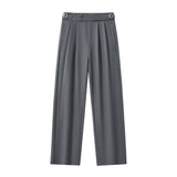 Wellington Side-Tab Trousers GREY