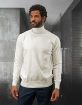 Men’s Offwhite turtle-neck sweater modern fit wool cashmere STATEMENT SUITS TNS-100