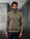 Men’s olive turtle-neck sweater modern fit wool cashmere STATEMENT SUITS TNS-100