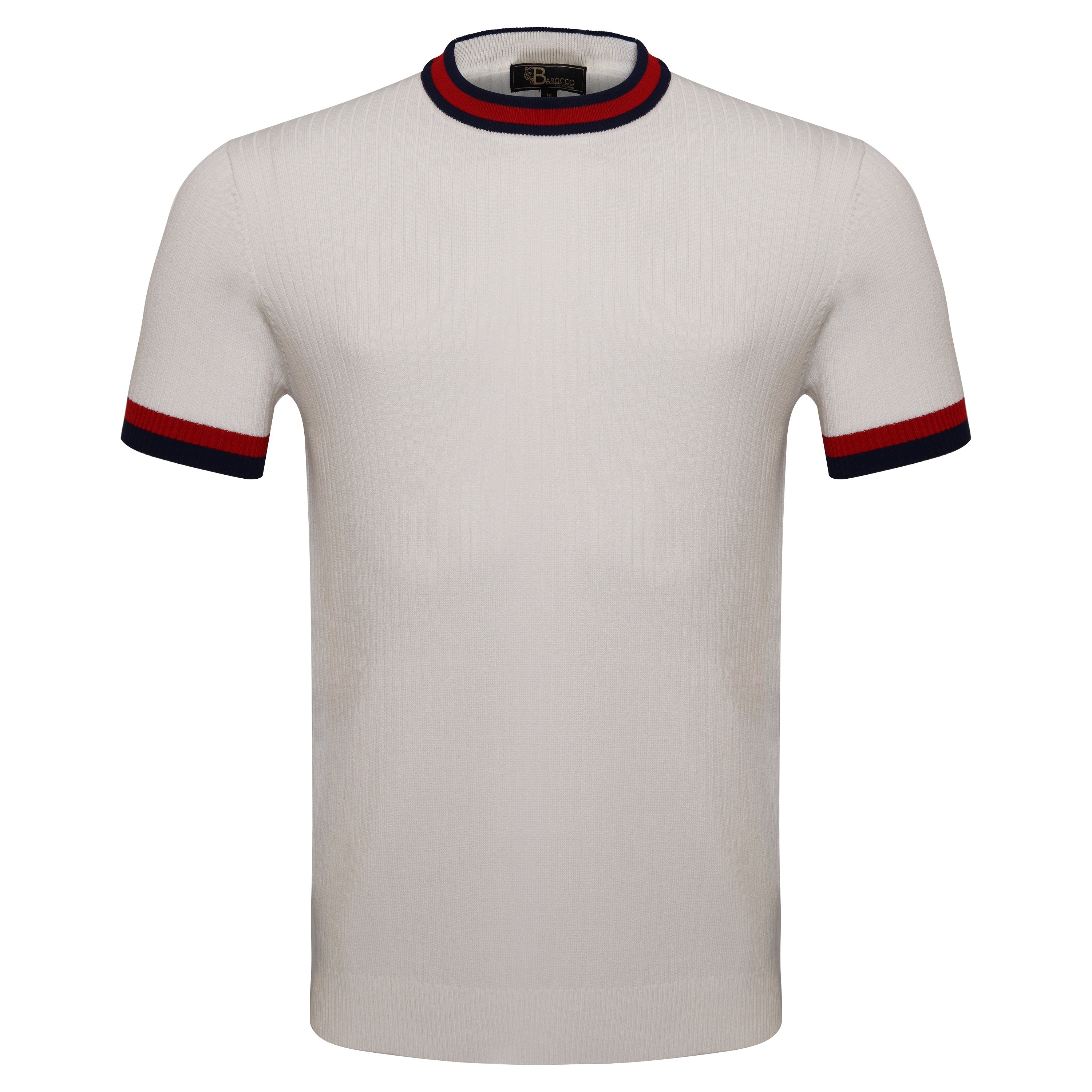 Elite Contrast Ribbed Tee WHITE