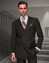 Men’s brown double-breasted 2pc suit regular fit STATEMENT SUITS TZD-100