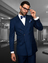 Men’s sapphire double-breasted 2pc suit regular fit STATEMENT SUITS TZD-100
