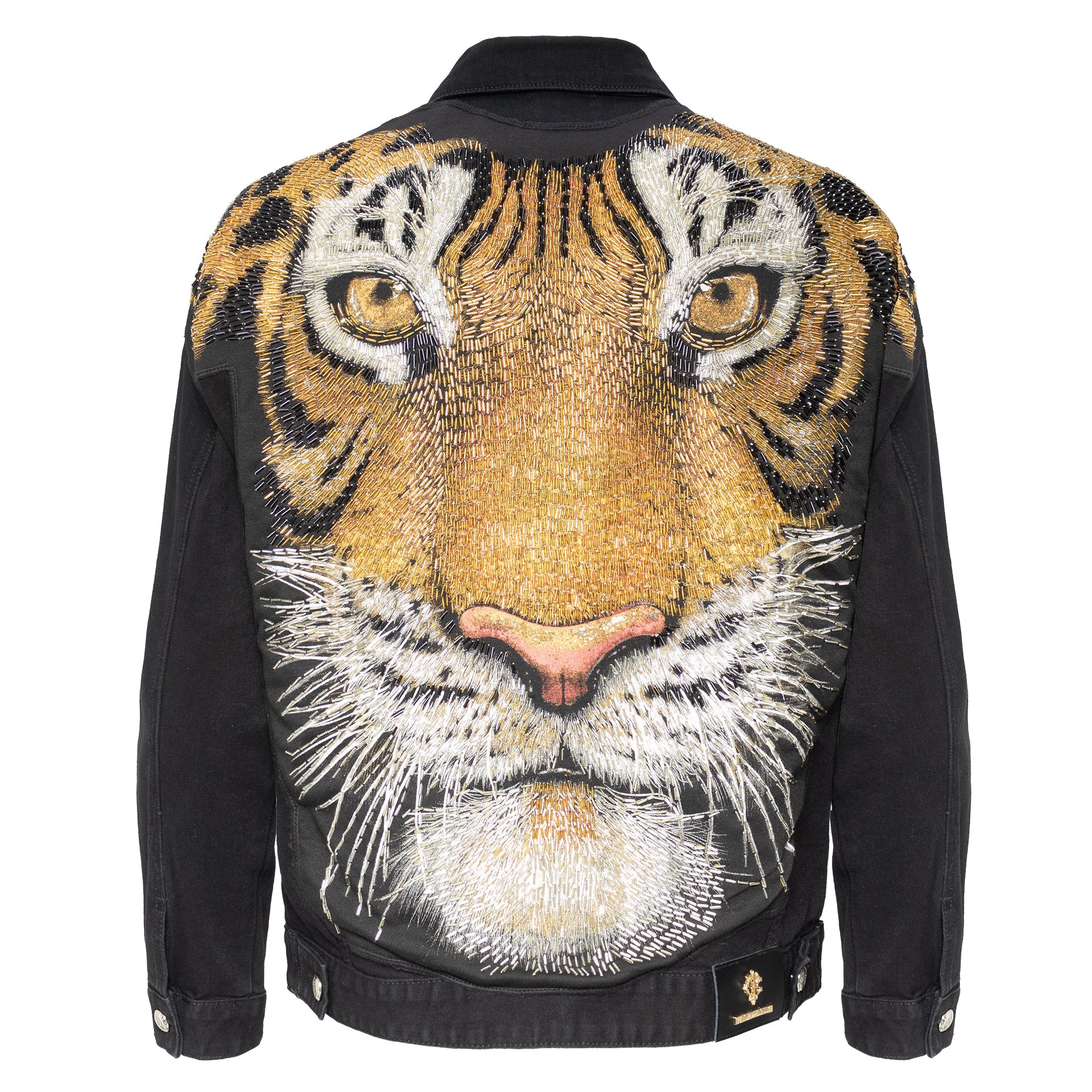 Tiger Threads Denim Jacket - CENTURY PENTHOUSE BLACK/GOLD