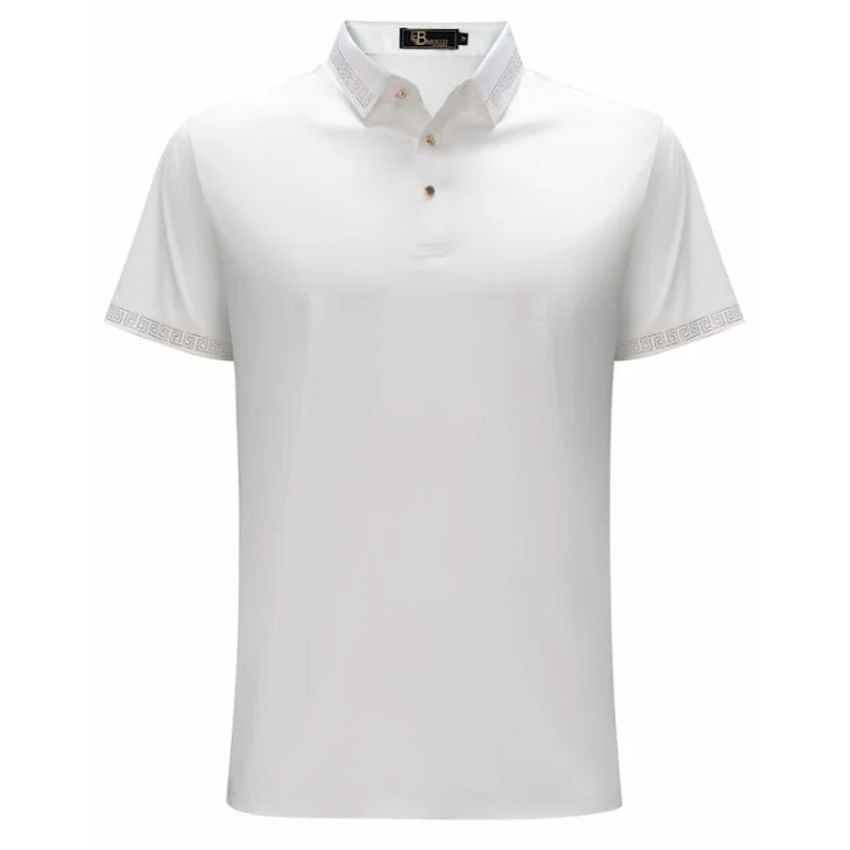 Barocco Tranquil Thread Men's Polo Shirt - White/Gold
