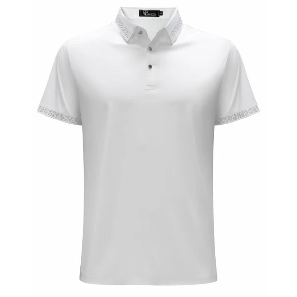 Barocco Tranquil Thread Men's Polo Shirt - White/Silver