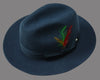 Men’s Teal Untouchable fedora hat 100% wool STATEMENT SUITS UNTOUCHABLE