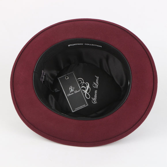 Broadway Fine Australian Wool Fedora Hat – Burgundy & Black | WH-103